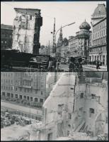 1965 Budapest, a Nemzeti Színház bontásáról 4 db vintage fotó, 9x14 cm
