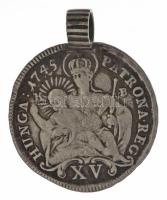 1745K-B 15kr Ag "Mária Terézia" (6,94g) T:2-,3 füllel
Huszár: 1711., Unger III.: 1245