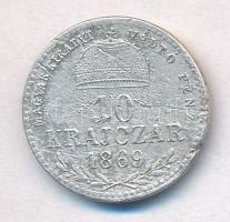 1869KB 10kr Ag Ferenc József / Magyar Királyi váltó pénz T:2,2- ph., kis kitörés Adamo M10.1