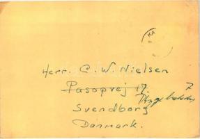 1959 Armas Björkqvist levelezési sakknagymester saját készítésű lapja ábrával / Armas Björkqvist cor...