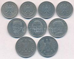NSZK 1959-1990. 1M (4xklf) + 2M (3xklf) + 5M (2xklf) T:2,2-
FRG 1959-1990. 1 Mark (4xdiff) + 2 Mark...