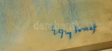 Egry jelzéssel: Tó parti dombok. Pasztell, papír, üvegezett keretben, 30×40 cm