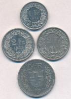 Svájc 1975-1997. 1Fr + 2Fr (2xklf) + 5Fr T:2 Switzerland 1975-1997. 1 Franc + 2 Francs (2xdiff) + 5 Francs C:XF