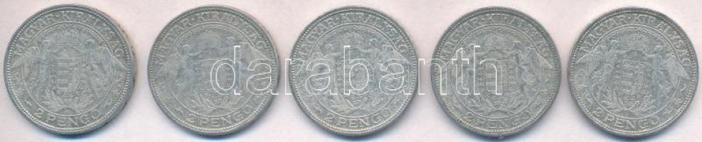 1929. 2P Ag "Madonna" (5x) T:2-,3 
Adamo P7