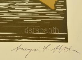 Olvashatatlan jelzéssel: Aranymadár, vegyes technika, papír, üvegezett fa keretben, 30×20 cm