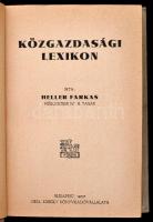 Heller Farkas: Közgazdasági Lexikon. Bp., 1937, Grill Károly, 499 p. Kiadói egészvászon kötés. Jó állapotban.