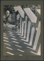 1933 Makkos Hetyey Pál (?-?) budapesti fotóművész hagyatékából 2 db aláírt vintage fotó, albumlapra felragasztva, 24x18 cm