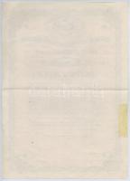 Budapest 1906. "Pesti Hazai Első Takarékpénztár-Egyesület" nyereménykötvénye 100K-ról, mag...