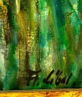 Frantisek Libal (1896-1974): Tó parti fák. Olaj, vászon, jelzett, keretben, 65×81 cm