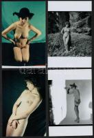 cca 1988 Szép leányok, mindent megmutatnak, szolidan erotikus fényképek, 21 db vintage negatívról ké...