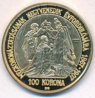 DN "Magyar aranypénzek utánveretben - Ferenc József jubileumi 100 korona 1907" aranyozott ...