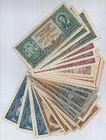 1945-1946. 30db-os pengő bankjegy tétel, nyolc különféle címlet T:II-III