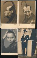 cca 1930-1940 Hírességek fotói (Lendvai Andor énekes, Olga Gordana színésznő, Doby Juci primadonna), 4 db, 8x13 és 9x14 cm közötti méretekben