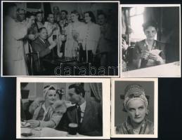 Tolnai Klári, Kibédi Ervin és Gobbi Hilda színészekről készült fényképek, 8 db kép, 9x7 cm és 11x17 cm között