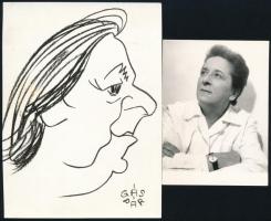 Tolnai Klári, Kibédi Ervin és Gobbi Hilda színészekről készült fényképek, 8 db kép, 9x7 cm és 11x17 ...