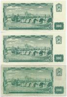 Csehszlovákia 1961. 100K (2x) sorszámkövetők + Szlovákia 1993. (1961) 100K csehszlovák bankjegy szlo...