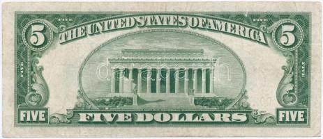 Amerikai Egyesült Államok 1946-1949. 5$ "Silver Certificate - kisméretű", kék pecséttel &q...