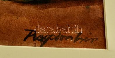 Regdon Irén (1945- ): Csendélet, akvarell, papír, jelzett, paszpartuban, 39×29 cm