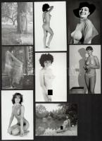 cca 1970 Zsákban, fátyolban, bugyiban, de többnyire anélkül készült modellfotók, 13 db vintage fénykép, 10x9 cm és 9x14 cm között / 13 erotic photos
