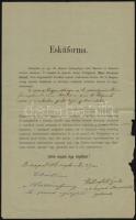 1886 Hivatali eskü aláírt példánya