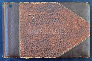 77 db RÉGI magyar folklór motívumlap és hortobágyi képeslap kis méretű albumban / 77 pre-1945 Hungar...