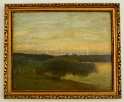 Olvashatatlan jelzéssel: Karcsa-tó, Pácin, olaj, fa, keretben, 23×28,5 cm