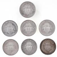 1938. 5P Ag "Szent István" (7x) T:1-,2 patina
Adamo P8.1