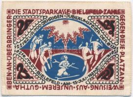 Németország / Weimari Köztársaság / Bielefeld 1921. 25M selyem, bélyegzéssel T:I,I-  Germany / Weimar Republic / Bielefeld 1921. 25 Mark silk, with stamp C:UNC,AU