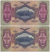 1930. 100P (2x) mindkettő hamis felülbélyegzéssel (fake overprint) T:III,III-