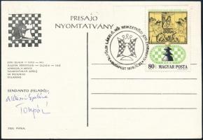 1978 Női sakkverseny mestereinek aláírásai levlezőlapon