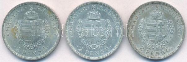 1935. 2P Ag "Rákóczi" (3x) T:1-,2 kis patina
Adamo P7.2