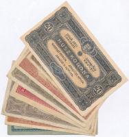 1916-1923. 9db-os magyar korona bankjegy tétel T:II,III