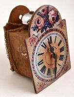 Schwarzwaldi fali óra, ofszet számlappal, hiánytalan, pótólt csengővel, működik, 20×14 cm