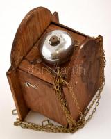 Schwarzwaldi fali óra, ofszet számlappal, hiánytalan, pótólt csengővel, működik, 20×14 cm