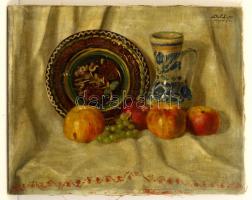 Dúl Lajos (1894-1966): Gyümölcsös csendélet, olaj, vászon, 40×50 cm
