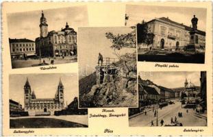 Pécs, Városháza, püspöki palota, Széchenyi tér, Mecsek, Jakabhegy, Zsongorkő