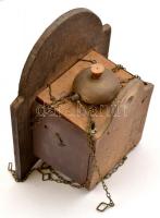 Schwarzwaldi fali óra, részben kézzel festett számlappal, hiánytalan, működik, 23×16 cm