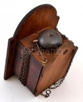 Schwarzwaldi fali óra, litográf számlappal, hiánytalan, működik, 23×16 cm