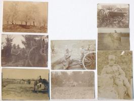 14 db érdekes I. világháborús fotó, főleg egy ágyús üteg katonáiról