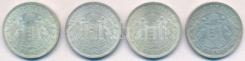 1939. 2P Ag "Madonna" (4x) T:2 patina