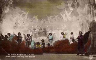 Az ember tragédiája, jelenetek az előadásból - 12 db régi képeslap / 12 pre-1945 postcard