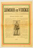 1905 A Zombor és vidéke politikai lap 1848-as forradalomra emlékező különszáma szakadásokkal