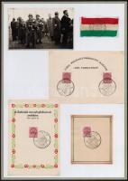 1941 Zenta visszatért 3 klf emléklap + katonai fotó, + bélyegzett nemzetiszín szalag