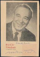 Bilicsi Tivadar (1901-1981) színész aláírása az őt ábrázoló képen