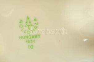 Hollóházi porcelán kulacs, Zalaegerszeg látképpel, kézzel festett, jelzett, hibátlan, m: 23 cm