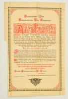 1885 A lipcsei városi tanács díszes nyomtatott köszöntő oklevele Bismarck 70. születésnapja alkalmából