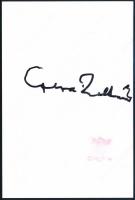 Gera Zoltán (1923-20014) színművész aláírása az őt ábrázoló kép hátoldalán