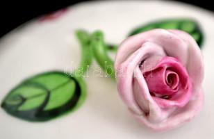 Herendi virág mintás hiányos teás készlet, kézzel festett, jelzett, hibátlan