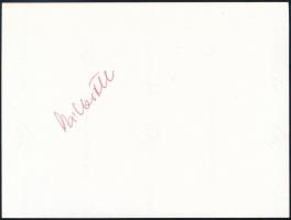 Kállai Ferenc (1925-2010) színművész aláírása az őt ábrázoló kép hátoldalán