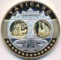 ~2002. Emlékérem az euróövezet országainak közös valutájáról - Vatikán aranyozott, ezüstözött Cu-Ni emlékérem tanúsítvánnyal (35,1mm) T:PP